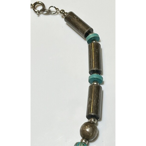 Womens Native American Style Necklace Faux Turquoise Statement Beaded Tribal - Picture 4 of 8